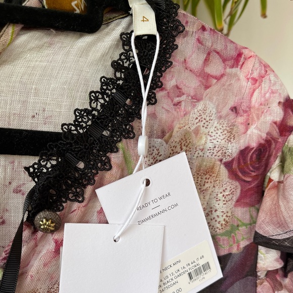 ZIMMERMAN DRESS
The Dancer Tie Neck Mini Black Garden Floral - Picture 2 of 12